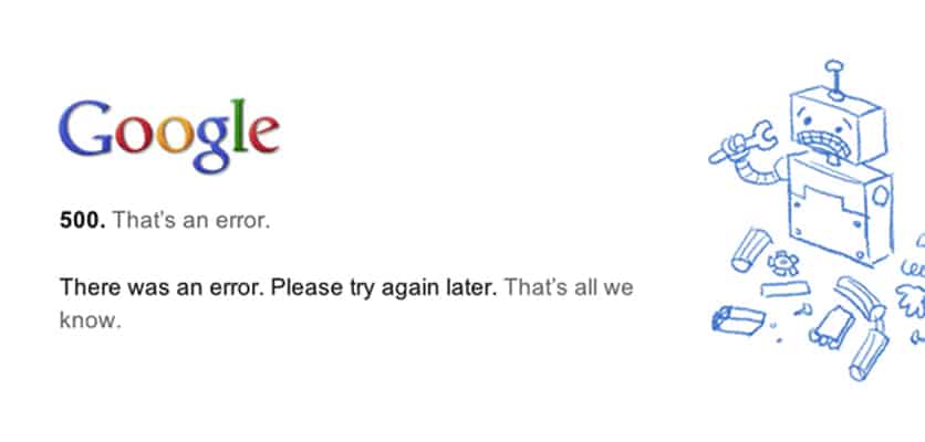 500 Internal Server Error Example