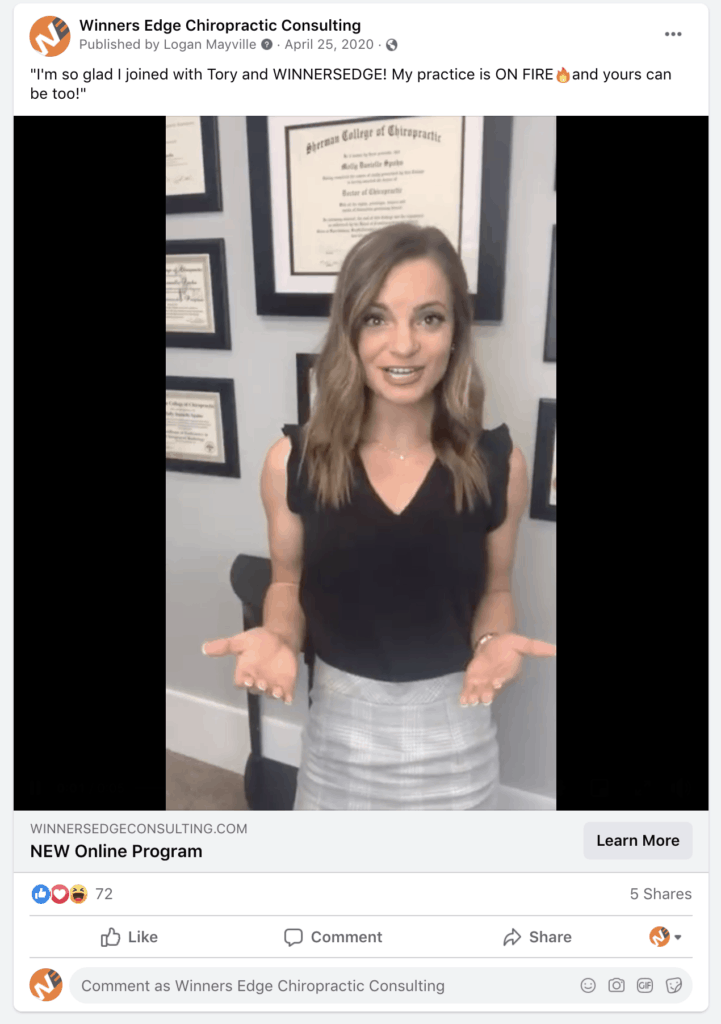 Facebook Ad Creative Example - Retargeting