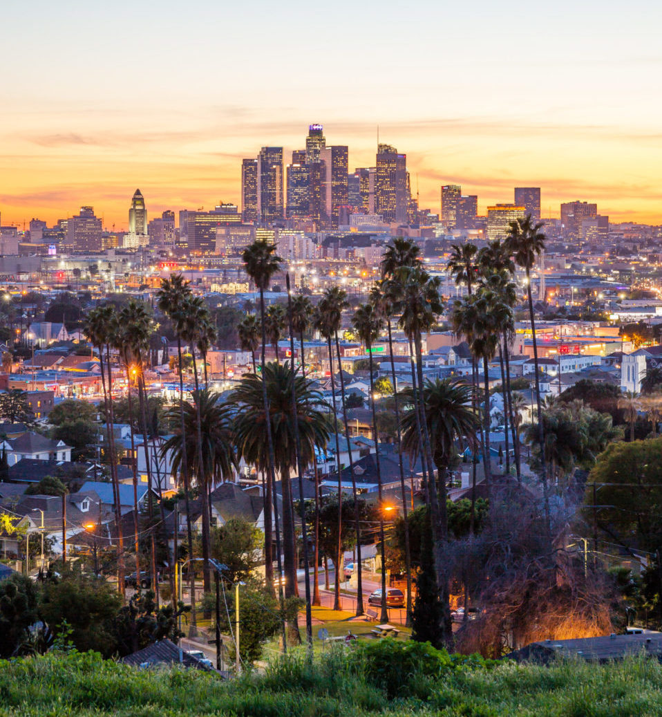 Los Angeles skyline at dusk