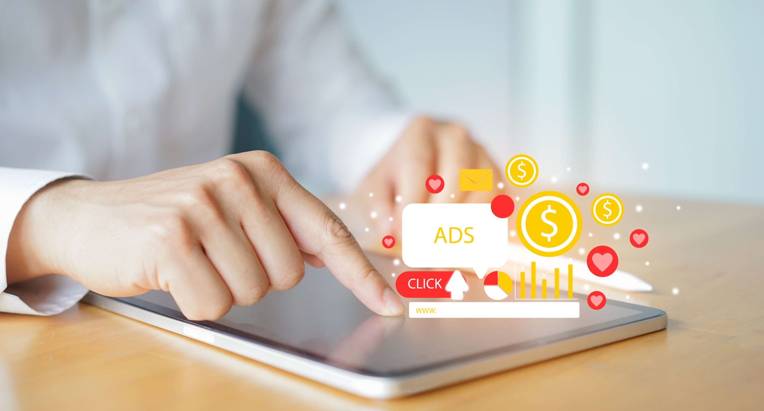 tablet being touched by finger