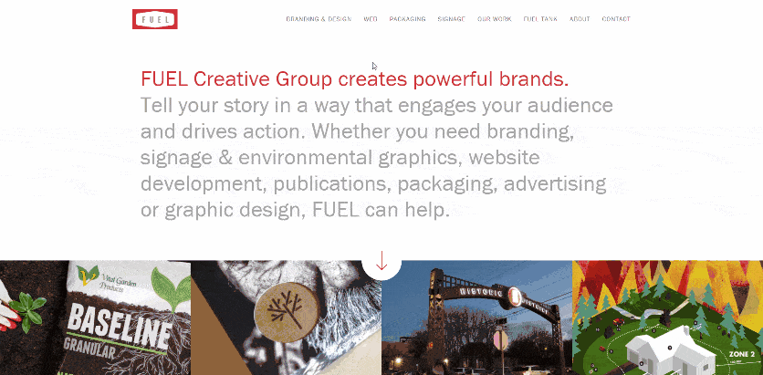 Example of the Curtain Effect for a WordPress website