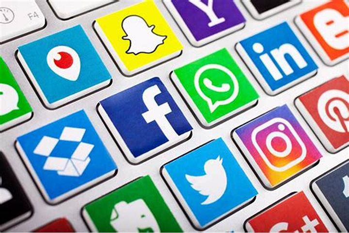 Grid of social media app icon illustrations